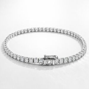 4.15 CT Lab-Grown Diamonds NWT 14K White Gold Tennis Bracelet Non-certified